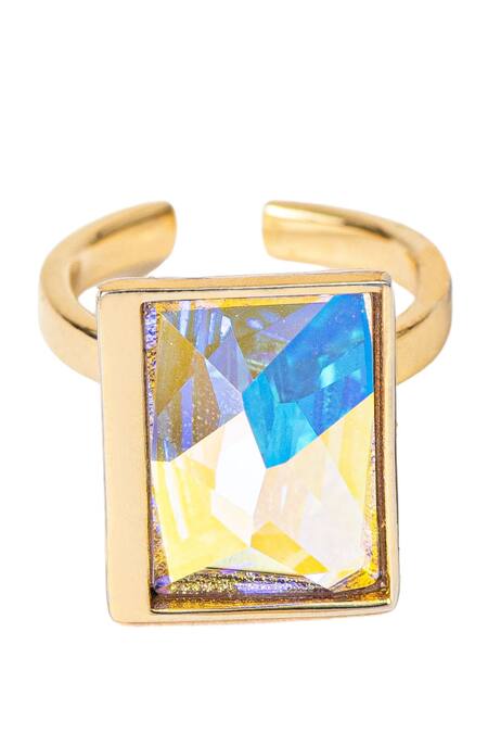 Shop Voyce Jewellery Multi Color Stones Sirius Embellished Ring at Aza Fashions Shop_Voyce Jewellery_Multi Color Stones Sirius Embellished Ring _at_Aza_Fashions