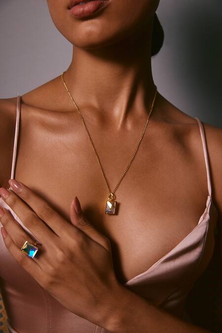 Shop Voyce Jewellery Multi Color Stones Sirius Embellished Ring Online at Aza Fashions Shop_Voyce Jewellery_Multi Color Stones Sirius Embellished Ring _Online_at_Aza_Fashions