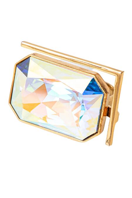 Voyce Jewellery_White Stones Radiance Swarovski Embellished Ring _Online_at_Aza_Fashions