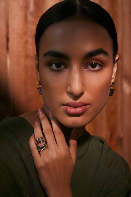 Buy Voyce Jewellery Multi Color Stones Elysian Swarovski Embellished Strand Ring Online at Aza Fashions Buy_Voyce Jewellery_Multi Color Stones Elysian Swarovski Embellished Strand Ring _Online_at_Aza_Fashions