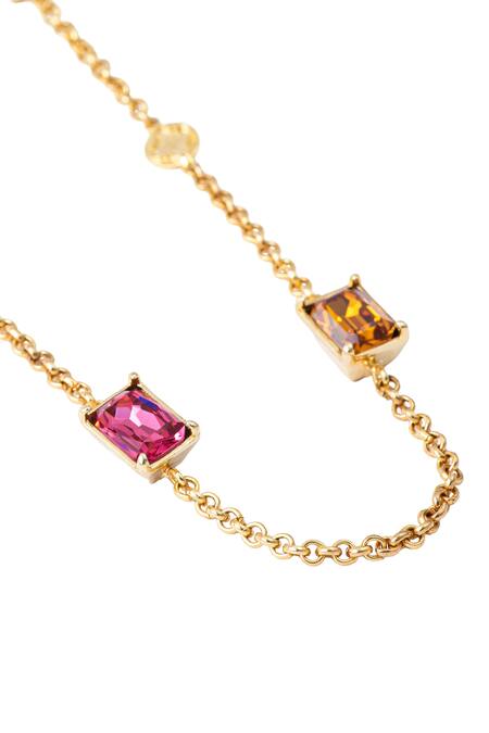 Buy_Voyce Jewellery_Multi Color Elysian Swarovski Work Necklace _Online_at_Aza_Fashions