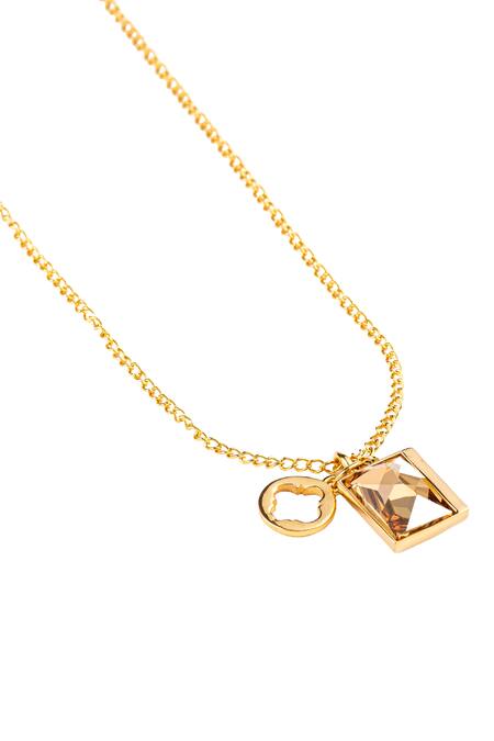 Shop_Voyce Jewellery_Gold Plated Sirius Swarovski Embellished Pendant Necklace _at_Aza_Fashions