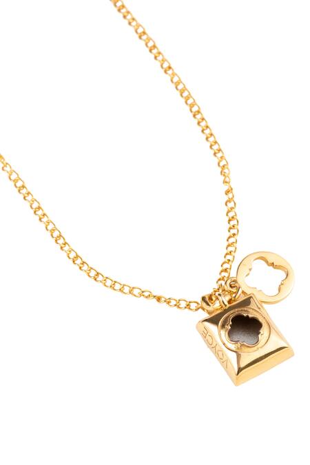 Voyce Jewellery_Gold Plated Sirius Swarovski Embellished Pendant Necklace _Online_at_Aza_Fashions