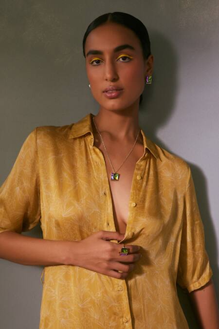 Buy_Voyce Jewellery_Green Stones Fusion Swarovski Embellished Stud Earrings _Online_at_Aza_Fashions