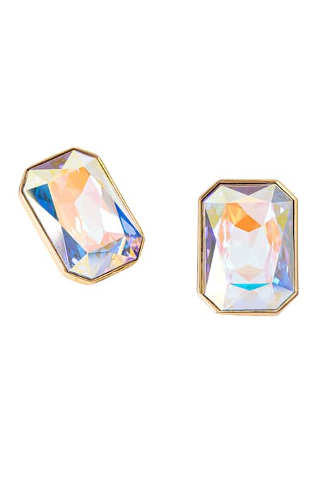 Voyce Jewellery Radiance Holographic Crystal Stud Earrings 