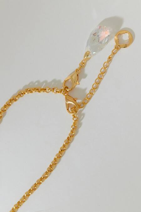 Buy_Voyce Jewellery_Blue Elysian Swarovski Double Crystal Pendant Necklace _Online_at_Aza_Fashions