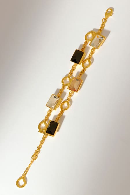 Voyce Jewellery Elysian Swarovski Double Chain Bracelet 