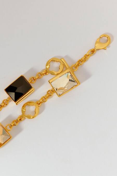 Voyce Jewellery Elysian Swarovski Double Chain Bracelet 