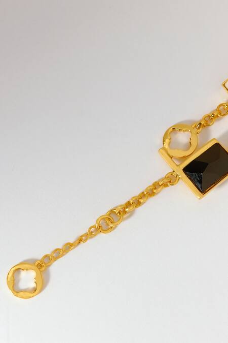 Buy_Voyce Jewellery_Multi Color Crystals Elysian Swarovski Double Chain Bracelet _Online_at_Aza_Fashions