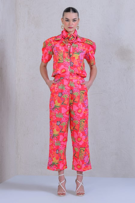 The Dramebaaz Co Wildflower Floral Print Shirt With Pant 