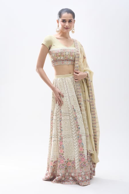 Samyukta Singhania Chikankari Embroidered Lehenga Set 