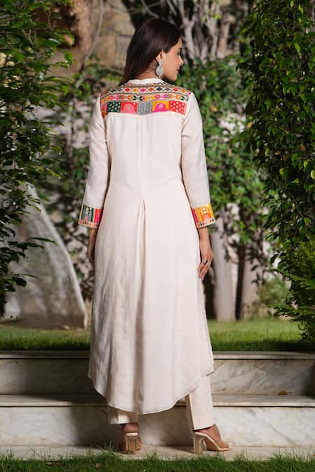 Studio Twelve 11 Vanilla A-line Kurta & Pant Set 