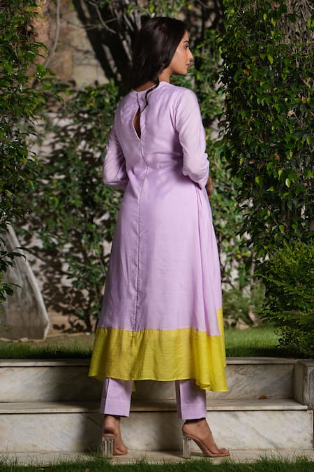 Studio Twelve 11 Quilted Color Block Kurta & Pant Set 