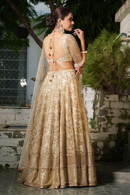 Studio Twelve 11 Floral & Sequin Embroidered Lehenga Set 
