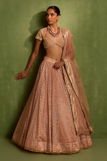 Neha Khullar Geometric Jaal Woven Lehenga Set 