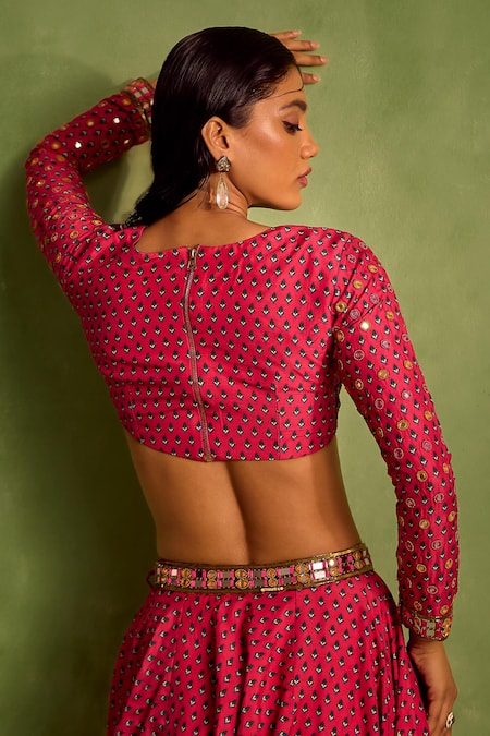 Neha Khullar Motif Print Lehenga & Blouse Set 