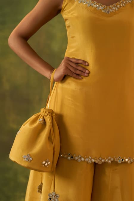 Bhawna Sethi Yellow Silk, Organza Embroidery, Zari, Mirrors, Cut Ashvini Kurta Sharara Set at Aza Fashions Bhawna Sethi_Yellow Silk, Organza Embroidery, Zari, Mirrors, Cut Ashvini Kurta Sharara Set _at_Aza_Fashions