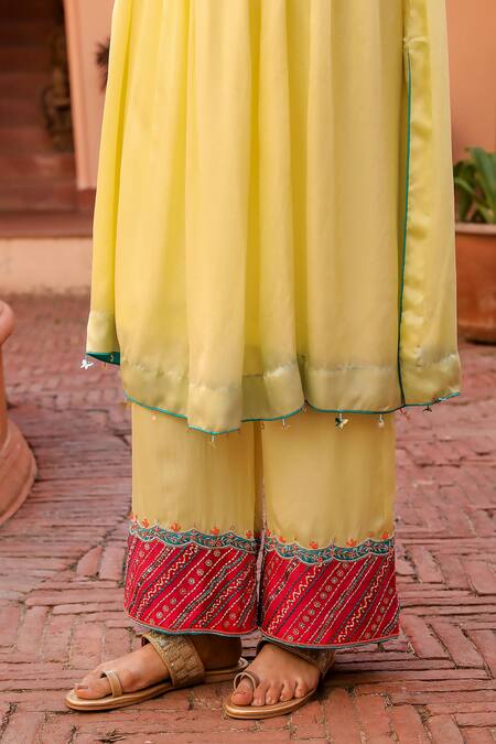 Bhawna Sethi Yellow Satin, Georgette, Butter Hand Embroidered Angarkha Anarkali With Pant at Aza Fashions Bhawna Sethi_Yellow Satin, Georgette, Butter Hand Embroidered Angarkha Anarkali With Pant _at_Aza_Fashions