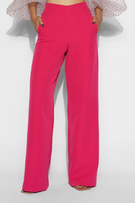 Shop Tisharth by Shivani Pink Polyester Sweetheart Neck Color Block Bustier With Pant Online at Aza Fashions Shop_Tisharth by Shivani_Pink Polyester Sweetheart Neck Color Block Bustier With Pant _Online_at_Aza_Fashions