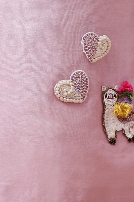 Buy_House Of Tushaom_Purple Chanderi Embroidered Sequin Heart Kurta With Pant