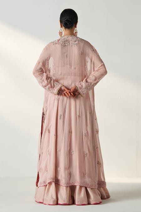 Studio Bagechaa Floral Embroidered Cape Lehenga Set 