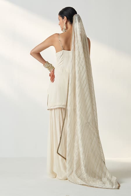 Studio Bagechaa Pakhi Sequin Embroidered Kurta Sharara Set