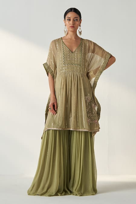 Studio Bagechaa Suhana Lily Bloom Embroidered Kaftan Set 