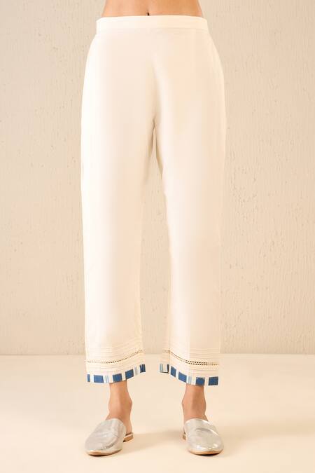 Buy Shivani Bhargava Blue Cotton Printed Floral Notched Pintucked Kurta Buy_Shivani Bhargava_Blue Cotton Printed Floral Notched Pintucked Kurta