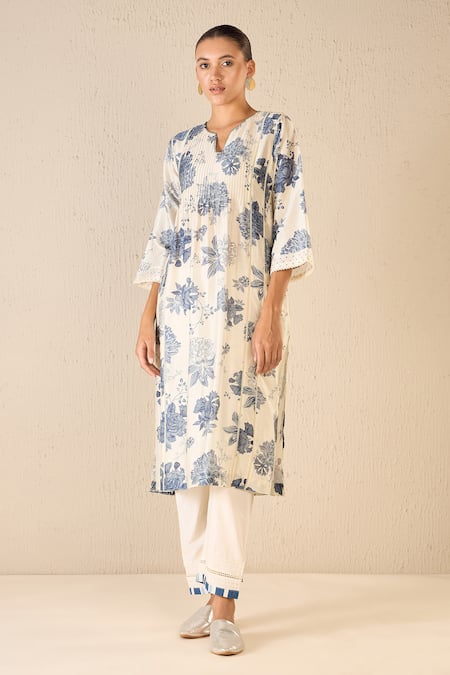 Shivani Bhargava Floral Print Pintucked Kurta 