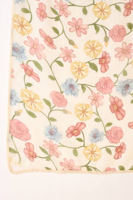 Shivani Bhargava Multi Color Chanderi Printed Floral Notched Kurta at Aza Fashions Shivani Bhargava_Multi Color Chanderi Printed Floral Notched Kurta _at_Aza_Fashions