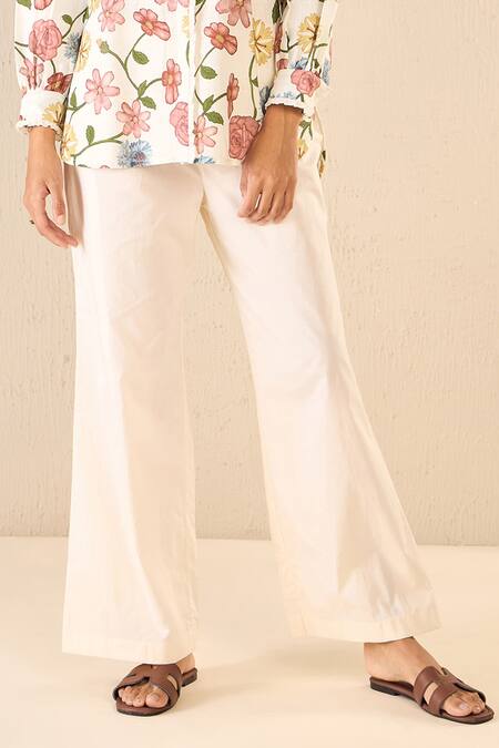 Shivani Bhargava Multi Color Shirt Cotton Linen Printed Floral Band Collar And Pant Set Online at Aza Fashions Shivani Bhargava_Multi Color Shirt Cotton Linen Printed Floral Band Collar And Pant Set _Online_at_Aza_Fashions