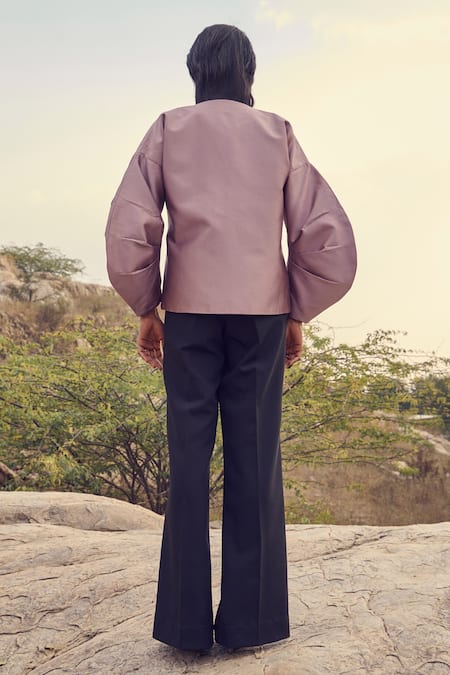 Ritika Arya Jain Solid Exaggerated Sleeve Jacket 