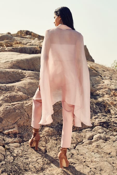 Ritika Arya Jain Solid Longline Shirt Pant Set 