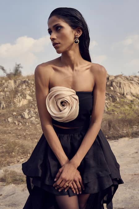 Ritika Arya Jain Sway Solid Ruffled Skirt 