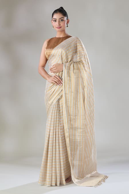 Sheela Suthar Hima Striped Zari Tissue Saree 