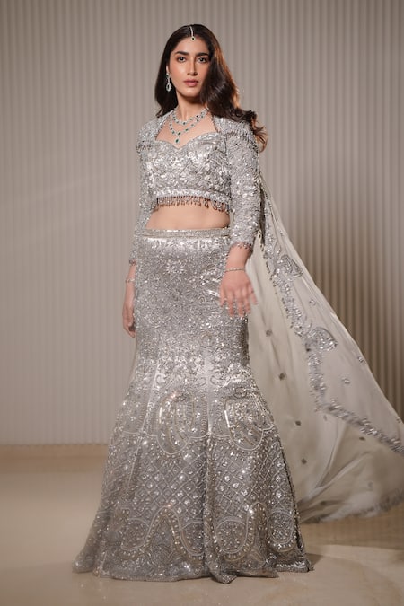 Mehul Gupta Celeste Bloom Embroidered Bridal Lehenga Set 