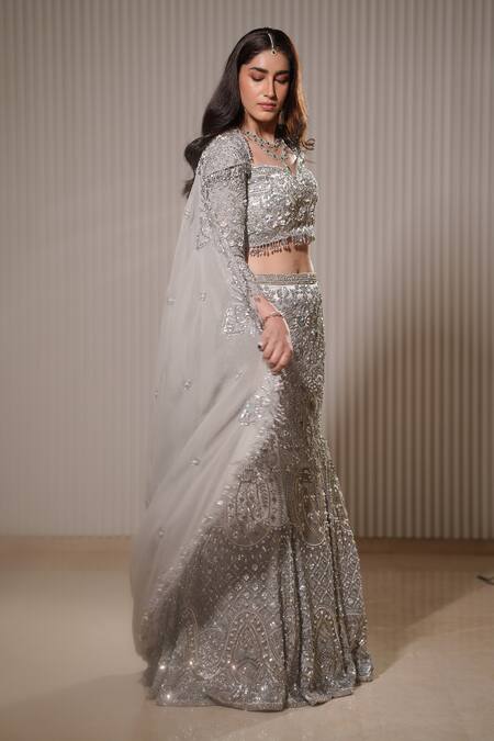 Mehul Gupta Celeste Bloom Embroidered Bridal Lehenga Set 