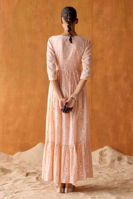 Preevin Celeste Thread & Mirror Work Angarkha Anarkali Set 