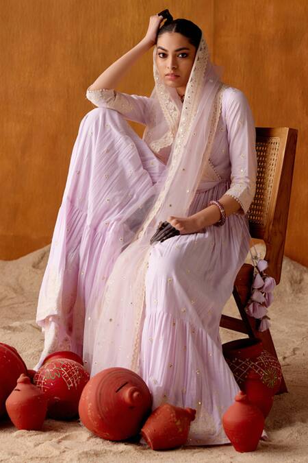 Buy Preevin Purple Cotton, Tulle, Net Mirrors, Tower Angarkha Anarkali With Dupatta Online at Aza Fashions Buy_Preevin_Purple Cotton, Tulle, Net Mirrors, Tower Angarkha Anarkali With Dupatta _Online_at_Aza_Fashions