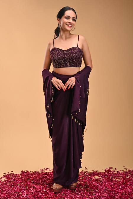 Shop Rirasa Purple Garuda Petal Bloom Embroidered Cape Online at Aza Fashions Shop_Rirasa_Purple Garuda Petal Bloom Embroidered Cape_Online_at_Aza_Fashions