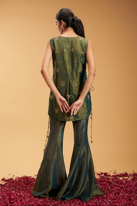 Rirasa Shakatam Floral Embroidered Jacket Sharara Set 