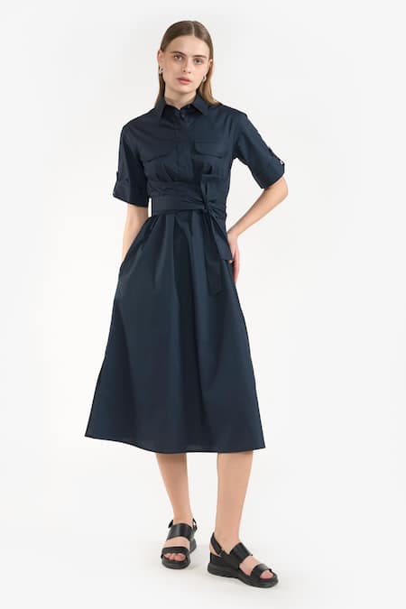 PERONA Ambrose Solid Shirt Dress 