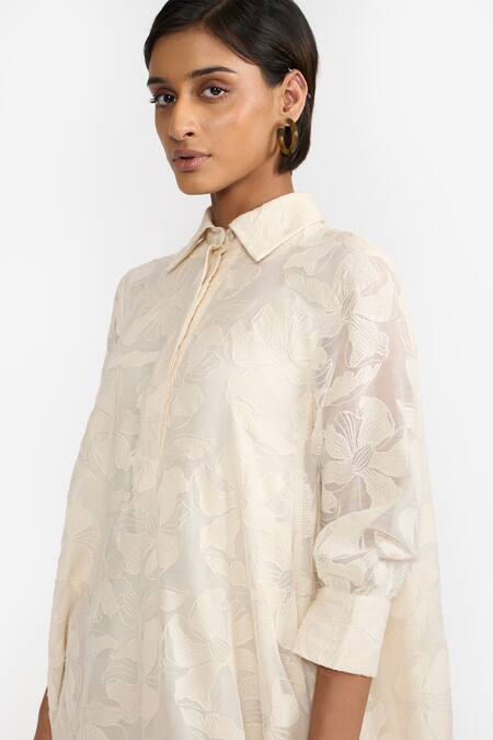 Perona Yellow Cotton Floral Collared Annabeth Detailed Short Dress Online at Aza Fashions Perona_Yellow Cotton Floral Collared Annabeth Detailed Short Dress _Online_at_Aza_Fashions