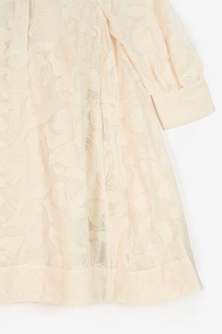 Perona Yellow Cotton Floral Collared Annabeth Detailed Short Dress at Aza Fashions Perona_Yellow Cotton Floral Collared Annabeth Detailed Short Dress _at_Aza_Fashions