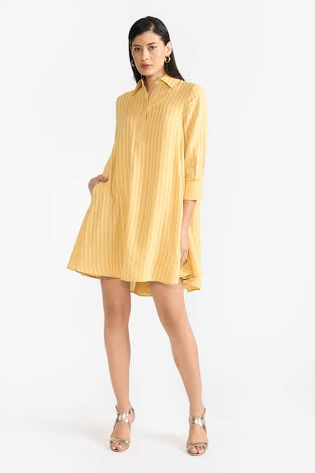 PERONA Annabeth Stripe Pattern Shirt Dress 