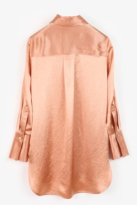 Buy Perona Orange Cotton Solid Collared Azaria Shirt Buy_Perona_Orange Cotton Solid Collared Azaria Shirt