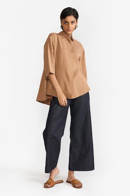 PERONA Blaire Asymmetric Solid Shirt 