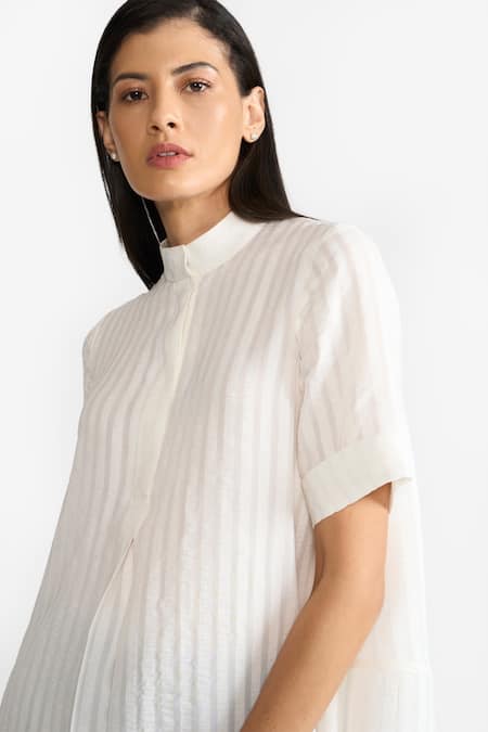 Band Collar Asymmetric Hem Plain Sweaters Band Collar Asymmetric Hem Plain Sweaters
