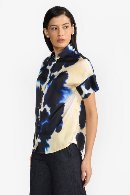 Buy Perona Multi Color Cotton Print Abstract Collared Neck Monroe Shirt Online at Aza Fashions Buy_Perona_Multi Color Cotton Print Abstract Collared Neck Monroe Shirt _Online_at_Aza_Fashions