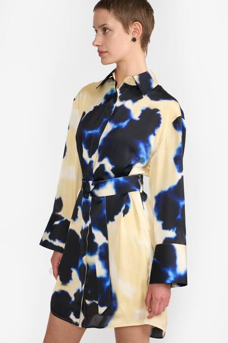 Perona Multi Color Cotton Print Abstract Collared Neck Stella Dress Online at Aza Fashions Perona_Multi Color Cotton Print Abstract Collared Neck Stella Dress _Online_at_Aza_Fashions